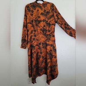 NWT XL Black n Orange Floral Dress